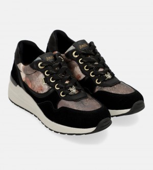 Anekke Black Padded Sports Sneakers With Wedge Sneakers Damen | QARKL-7451