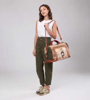 Anekke Peace & Love Camel Travel Bag Reisetasche Damen | IPYXR-3970